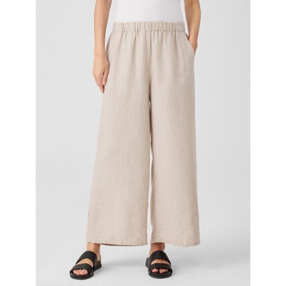 Eileen Fisher Women's Organic Linen Wide-Leg Pant Easy Fit Cropped Size PP NWT - Picture 1 of 13